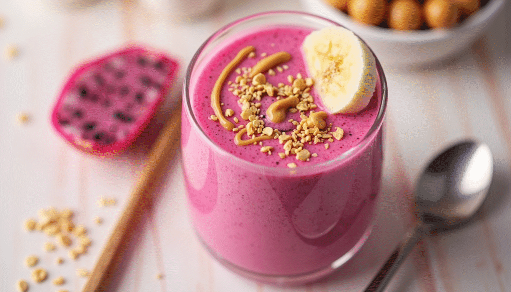 Smoothie with Dragon Fruit and Peanut Butter