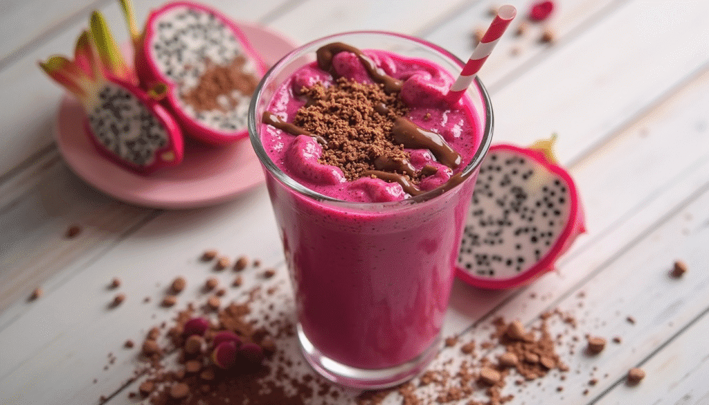 Smoothie with chocolate dragon fruit​