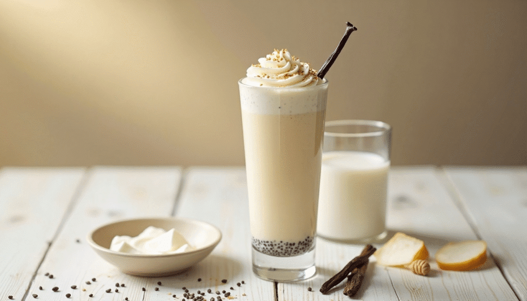 Vanilla Chia Shake with Cream.​